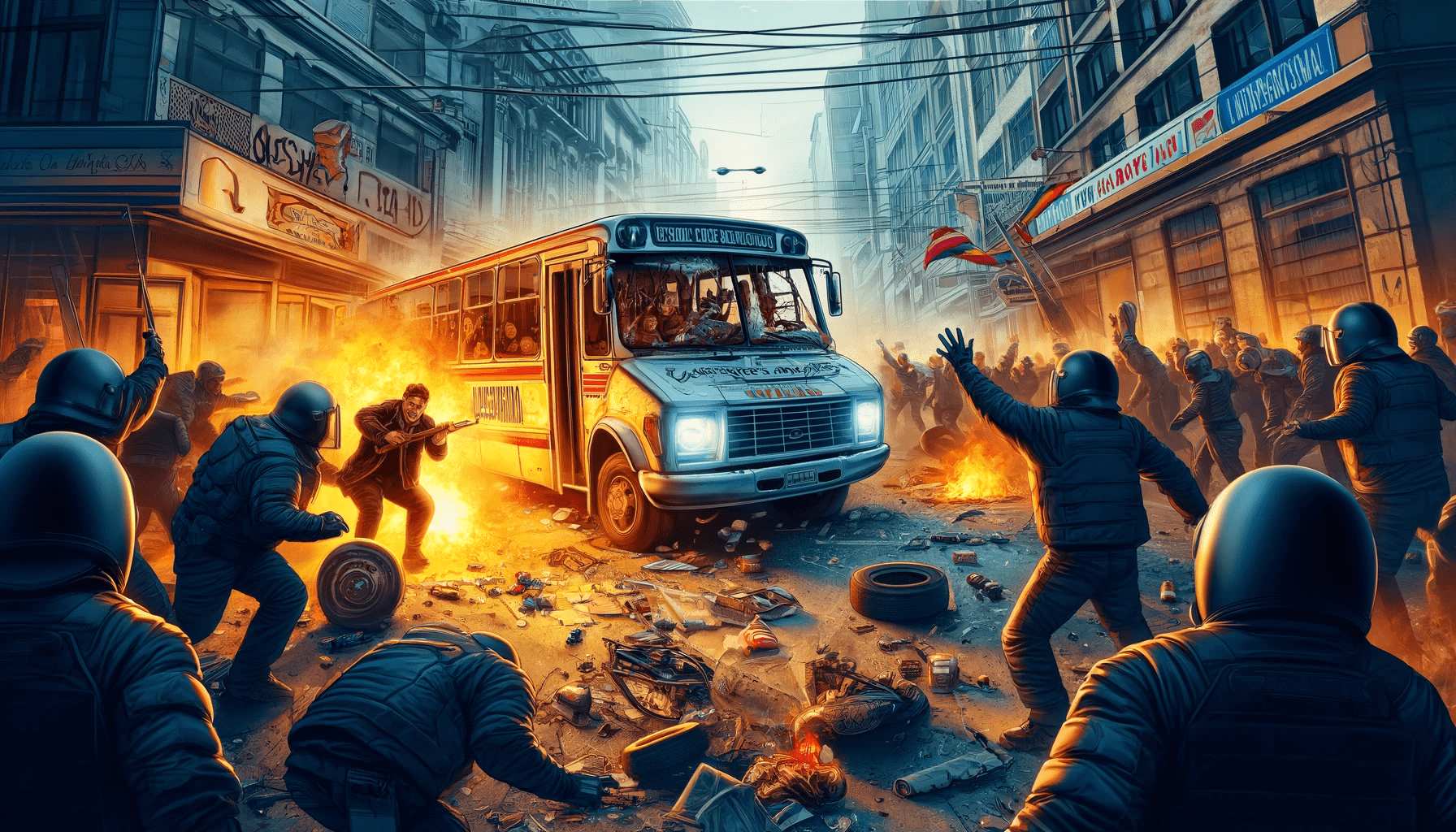 Paro de Transporte acorde a la IA DALL-E