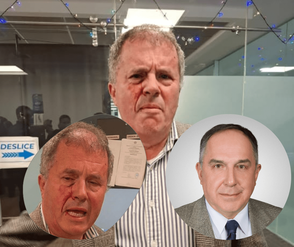 Miguel Roca el agredido y Gustavo Aliaga