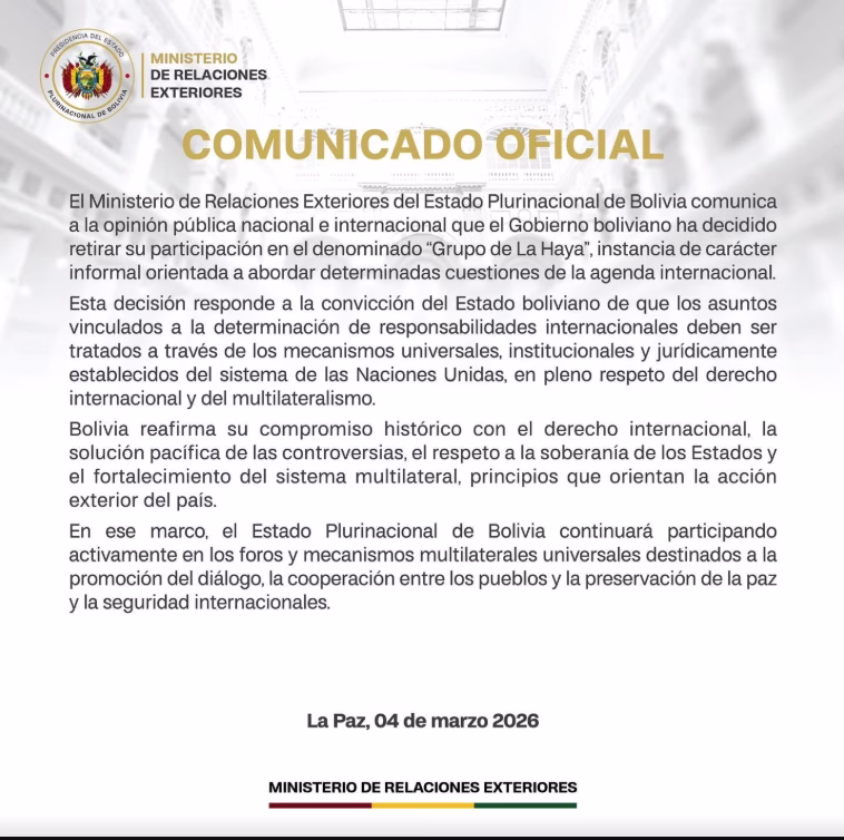 La disonancia cínica entre discurso y práctica de la Cancillería boliviana