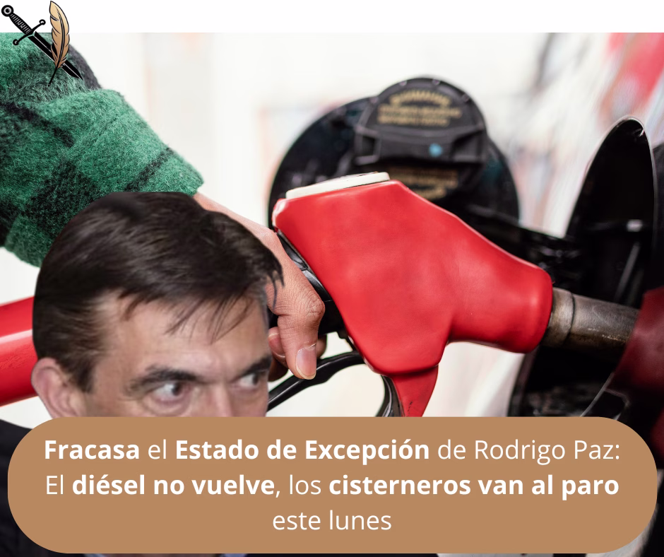 Fracasa el Estado de Excepción de Rodrigo Paz: El diésel no vuelve, los cisterneros van al paro este lunes
