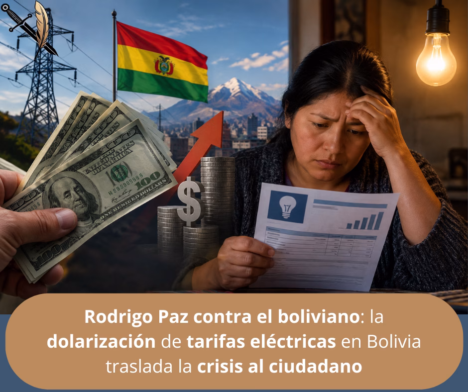 Rodrigo Paz contra el boliviano: la dolarización de tarifas eléctricas en Bolivia traslada la crisis al ciudadano