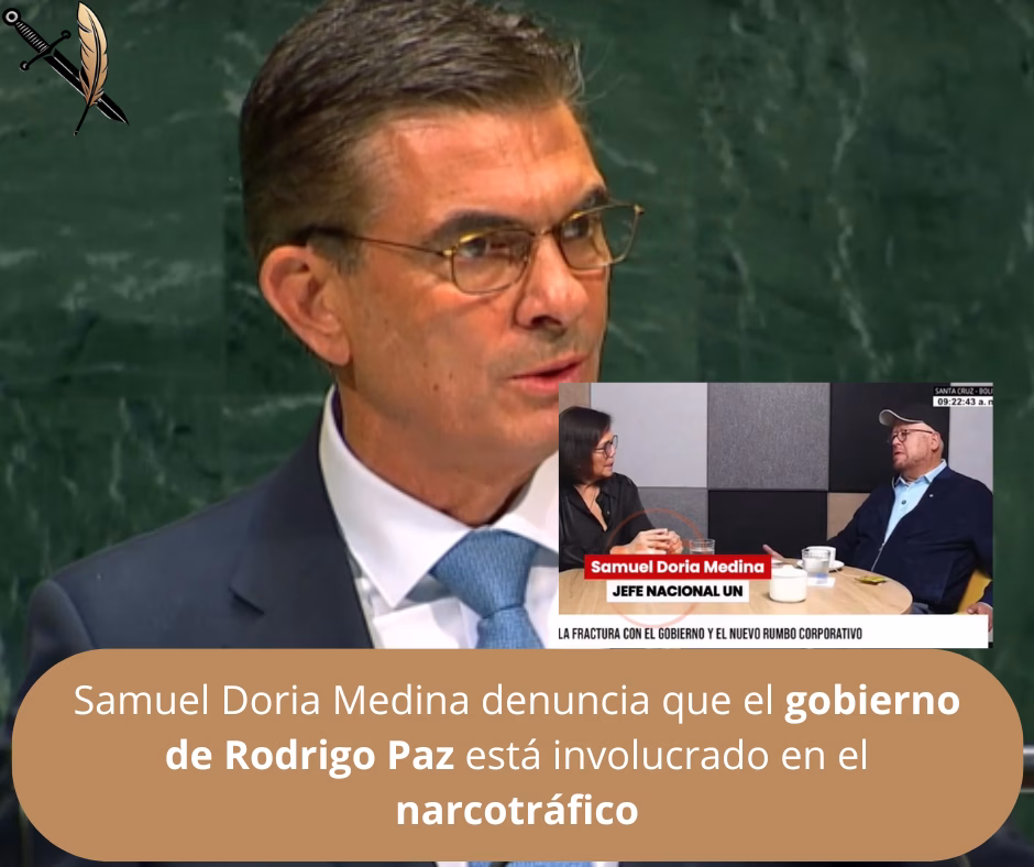 Samuel Doria Medina denuncia que el gobierno de Rodrigo Paz está involucrado en el narcotráfico