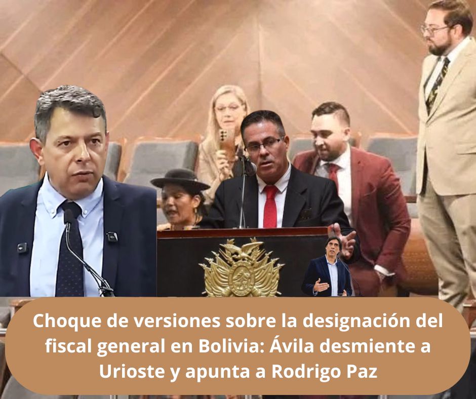 Choque de versiones sobre la designación del fiscal general en Bolivia: Ávila desmiente a Urioste y apunta a Rodrigo Paz